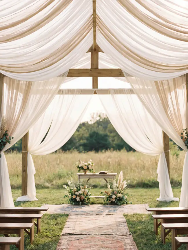 Boho Pergola Wedding Decoration Ideas