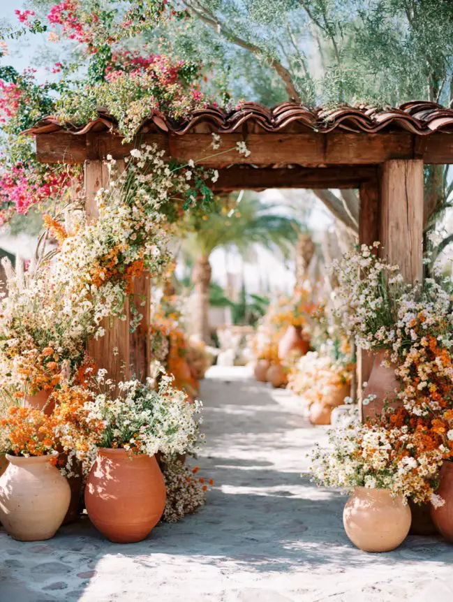 Boho Pergola Wedding Decoration Ideas