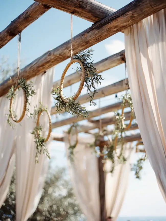 Boho Pergola Wedding Decoration Ideas