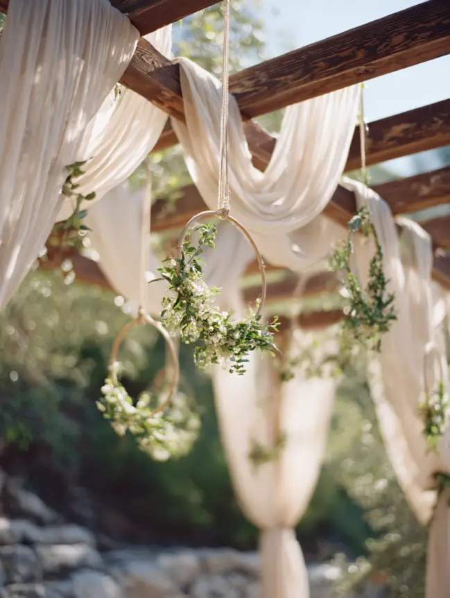 Boho Pergola Wedding Decoration Ideas
