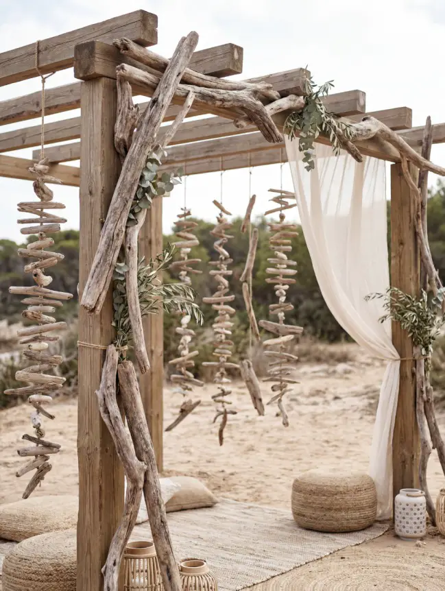 Boho Pergola Wedding Decoration Ideas