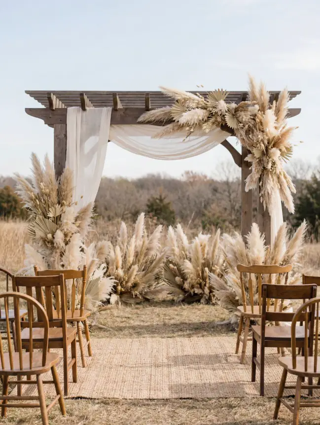 Boho Pergola Wedding Decoration Ideas