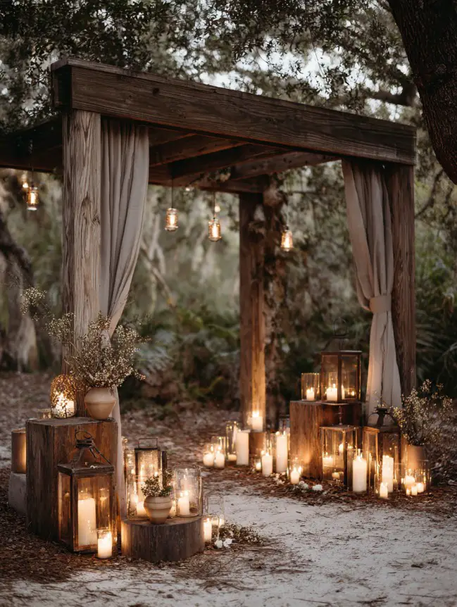 Boho Pergola Wedding Decoration Ideas