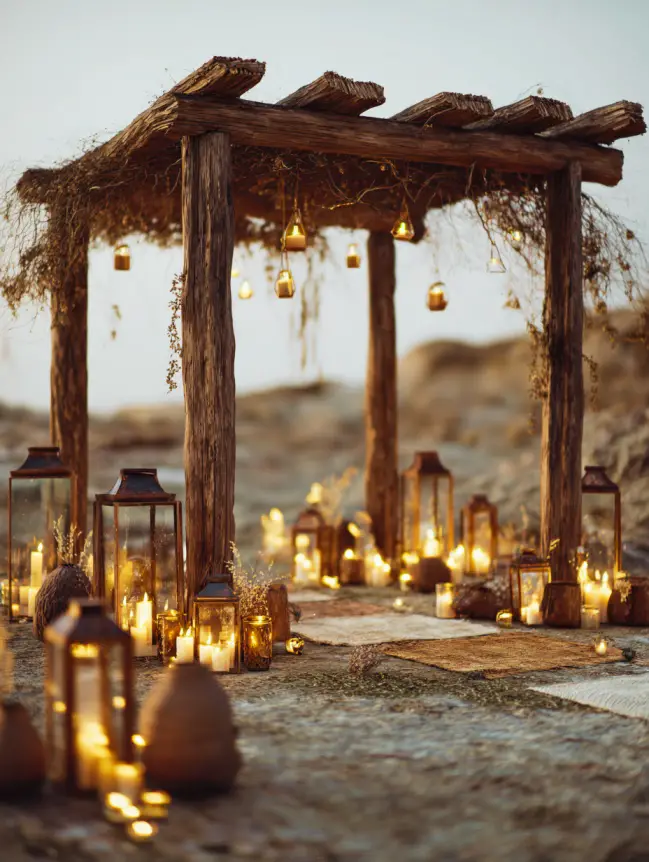 Boho Pergola Wedding Decoration Ideas