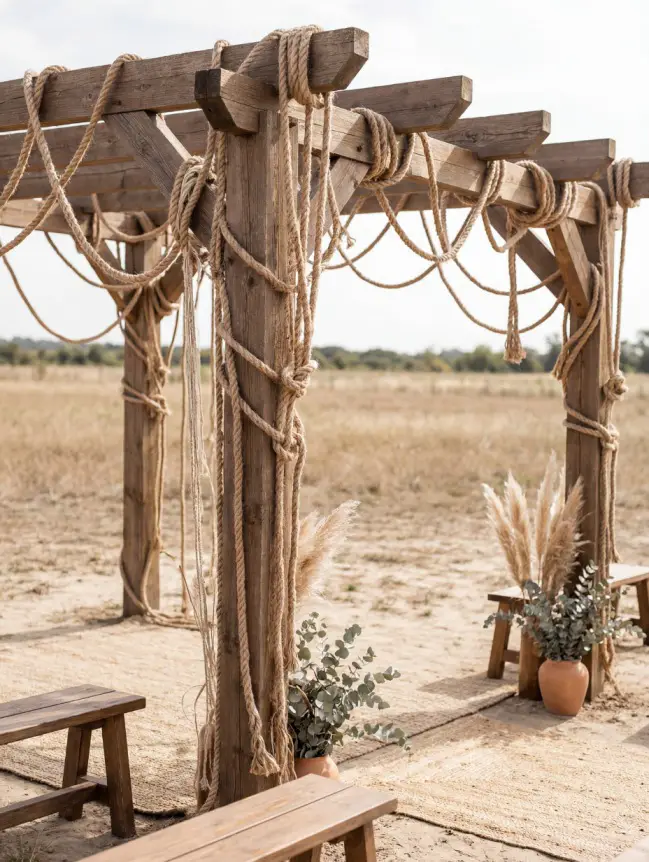 Boho Pergola Wedding Decoration Ideas