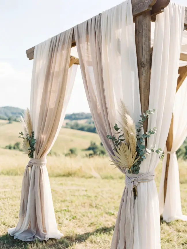 Boho Pergola Wedding Decoration Ideas