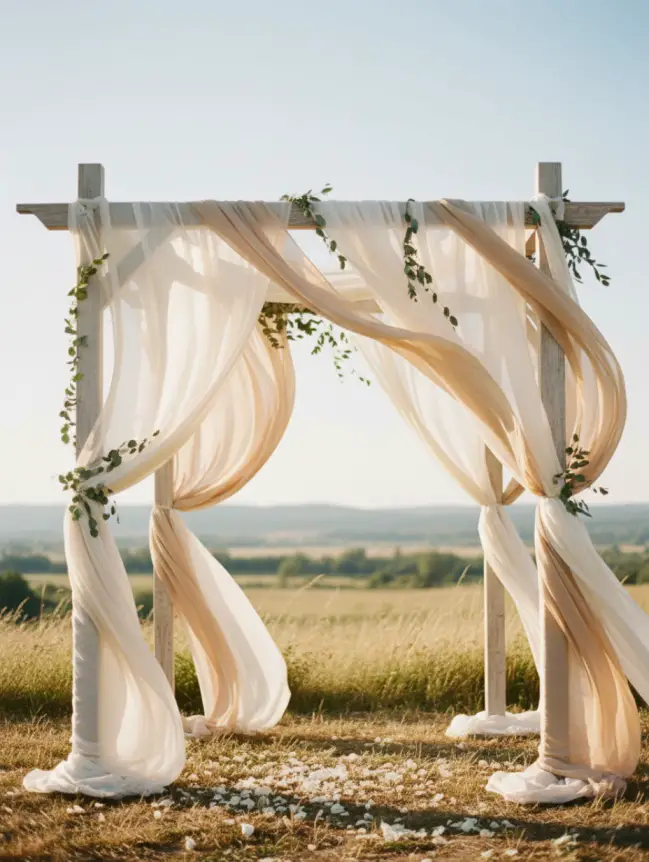 Boho Pergola Wedding Decoration Ideas