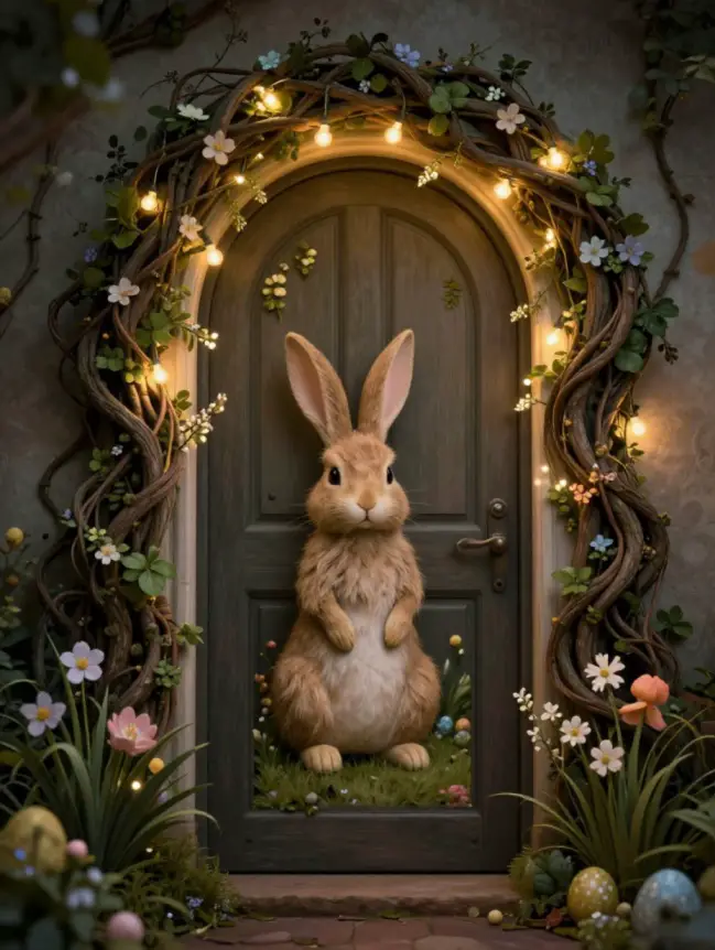easter bunny door decoration ideas