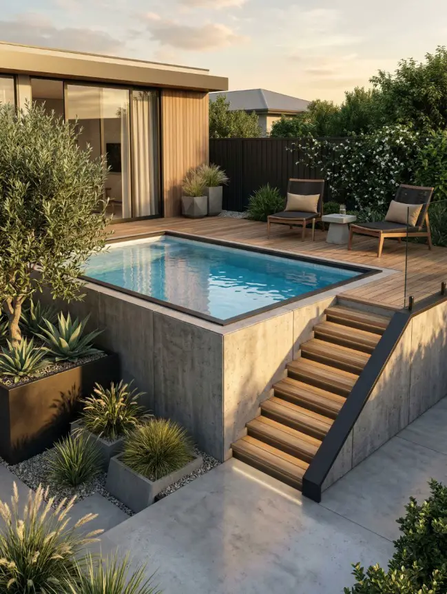 Modern Small Backyard Plunge Pool Ideas