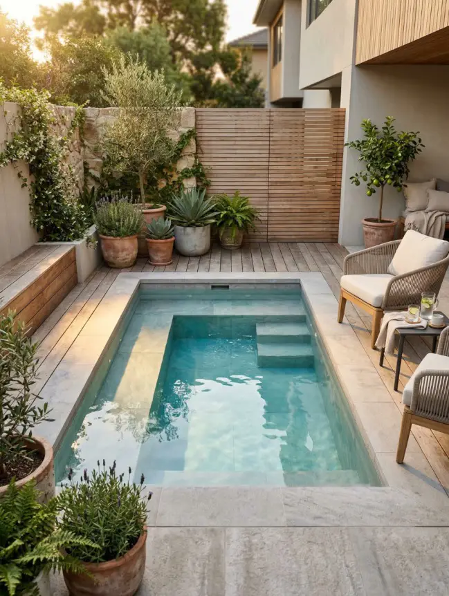 Modern Small Backyard Plunge Pool Ideas