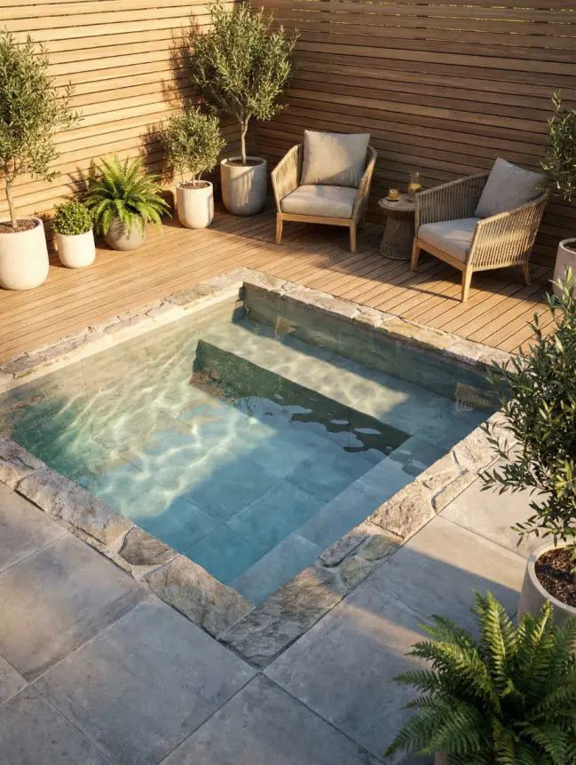 Modern Small Backyard Plunge Pool Ideas
