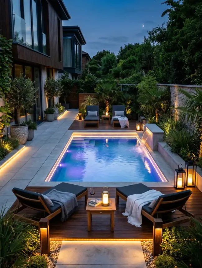 Modern Small Backyard Plunge Pool Ideas