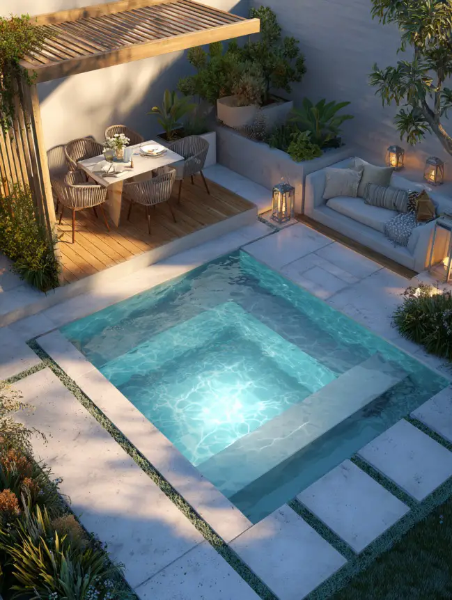 Modern Small Backyard Plunge Pool Ideas