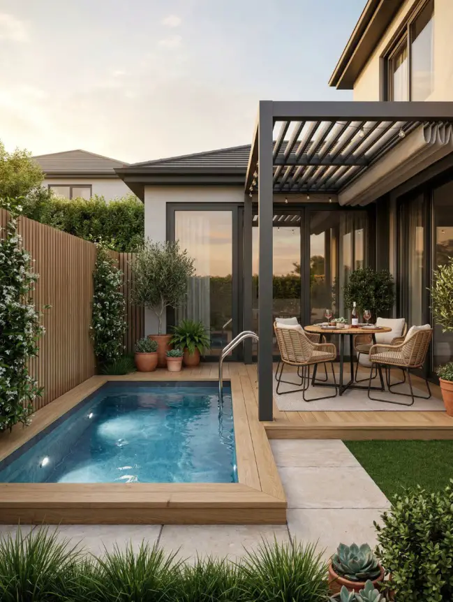 Modern Small Backyard Plunge Pool Ideas