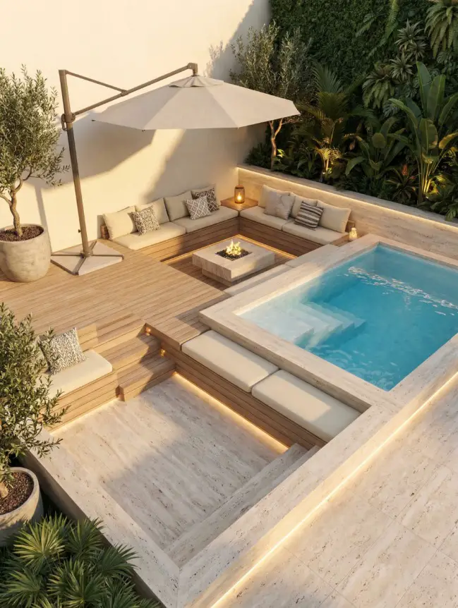 Modern Small Backyard Plunge Pool Ideas