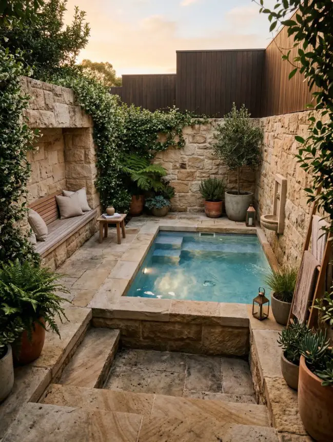 Modern Small Backyard Plunge Pool Ideas