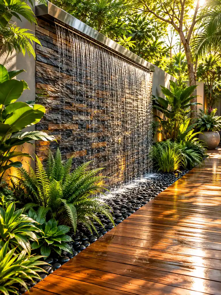 45 Beautiful Outdoor Waterfall Fountain Ideas for Gardens and Patios - image 01