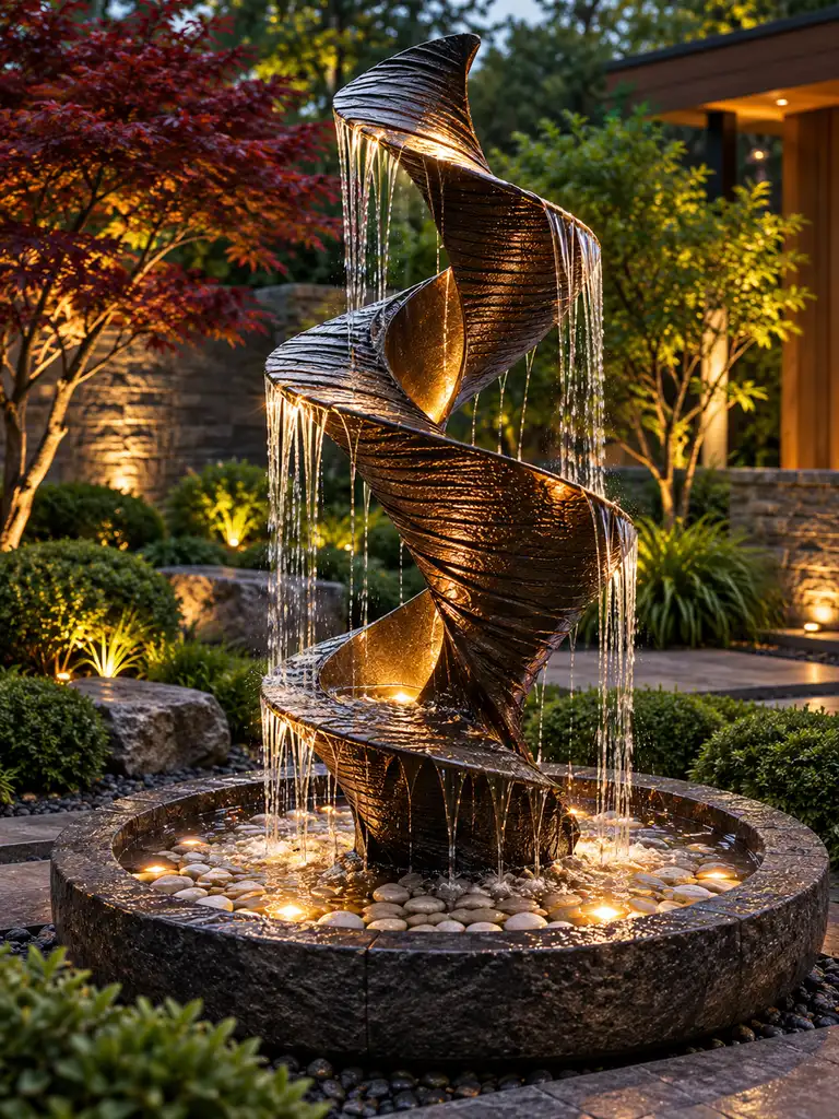 45 Beautiful Outdoor Waterfall Fountain Ideas for Gardens and Patios - image 04