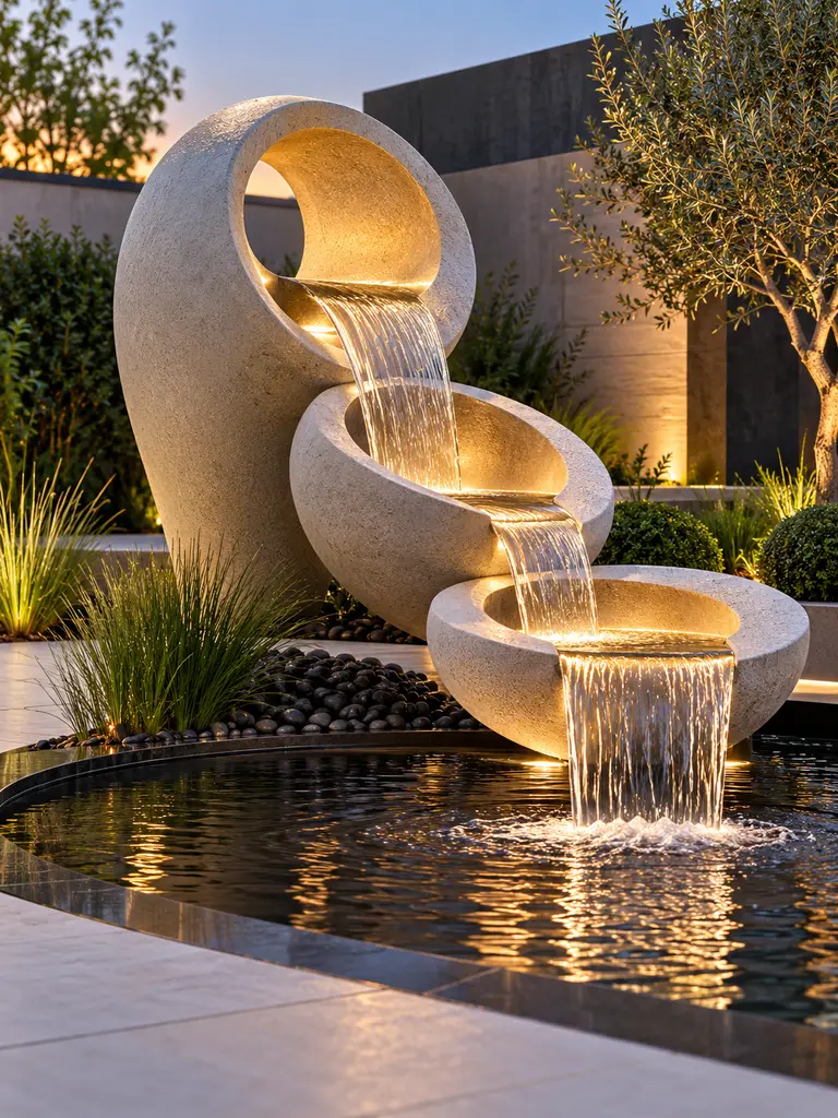 45 Beautiful Outdoor Waterfall Fountain Ideas for Gardens and Patios - image 07