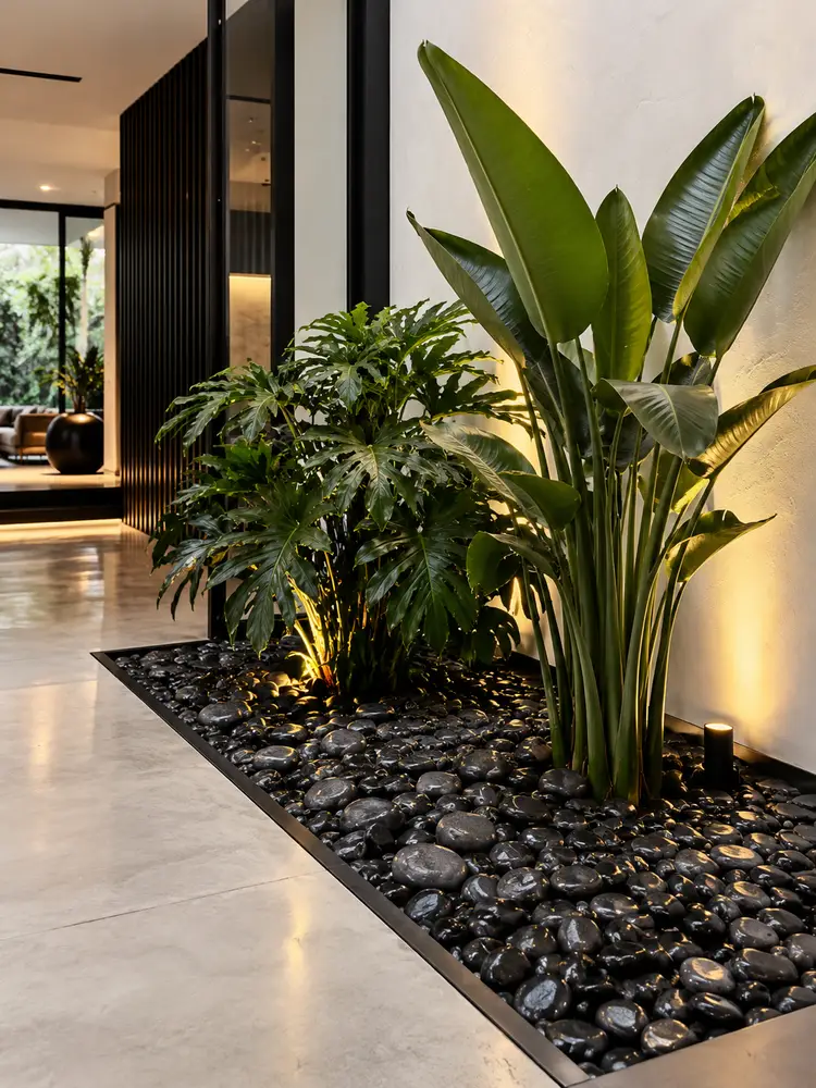 46 Beautiful Indoor Pebble Garden Ideas for Modern Homes - image 08
