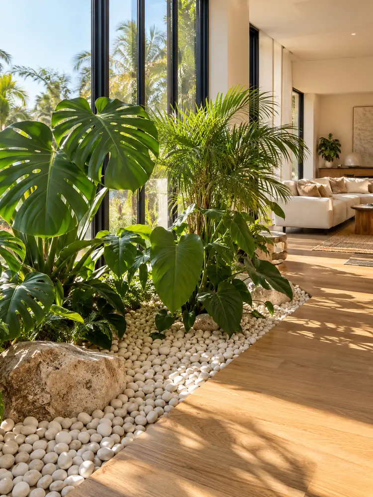 46 Beautiful Indoor Pebble Garden Ideas for Modern Homes - image 09
