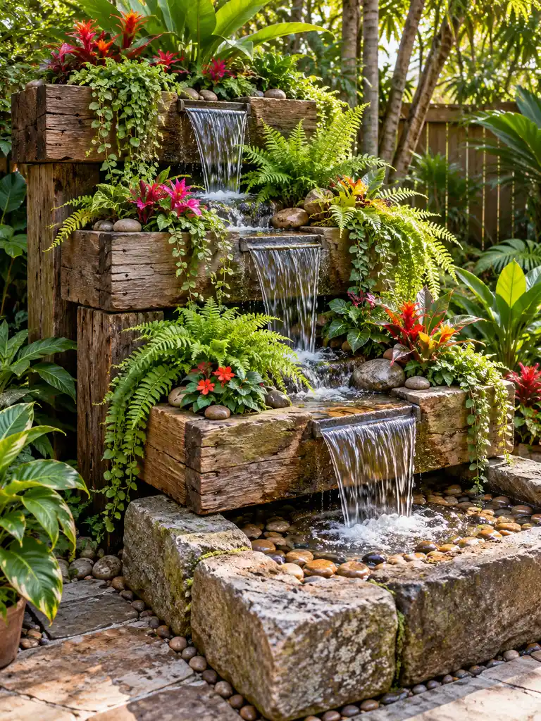 45 Beautiful Outdoor Waterfall Fountain Ideas for Gardens and Patios - image 11