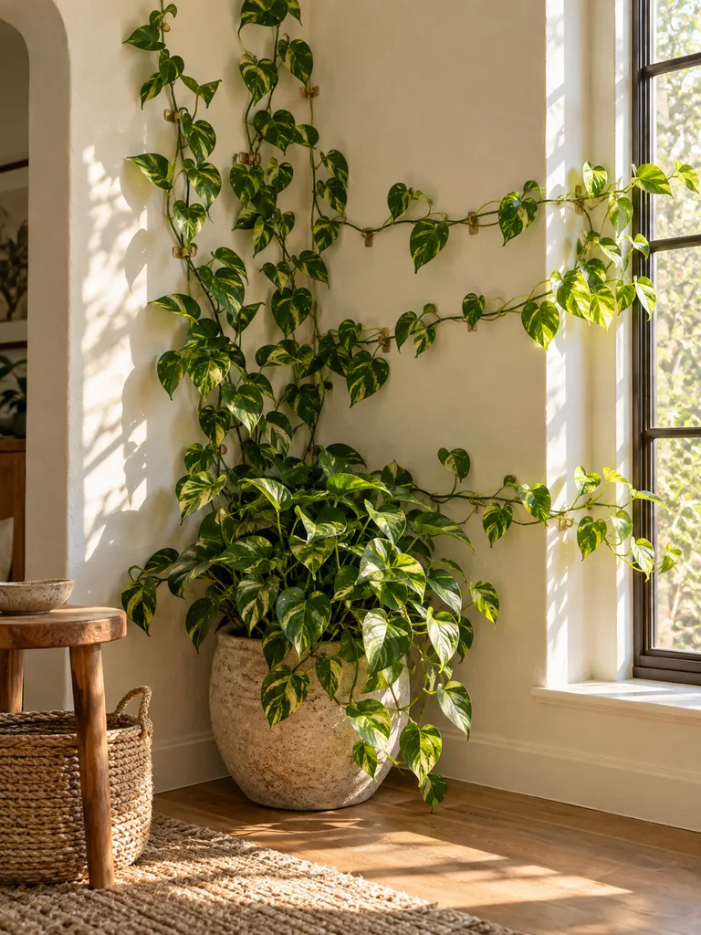 45 Unique Indoor Pothos Climbing Ideas for a Dreamy Green Home - image 13