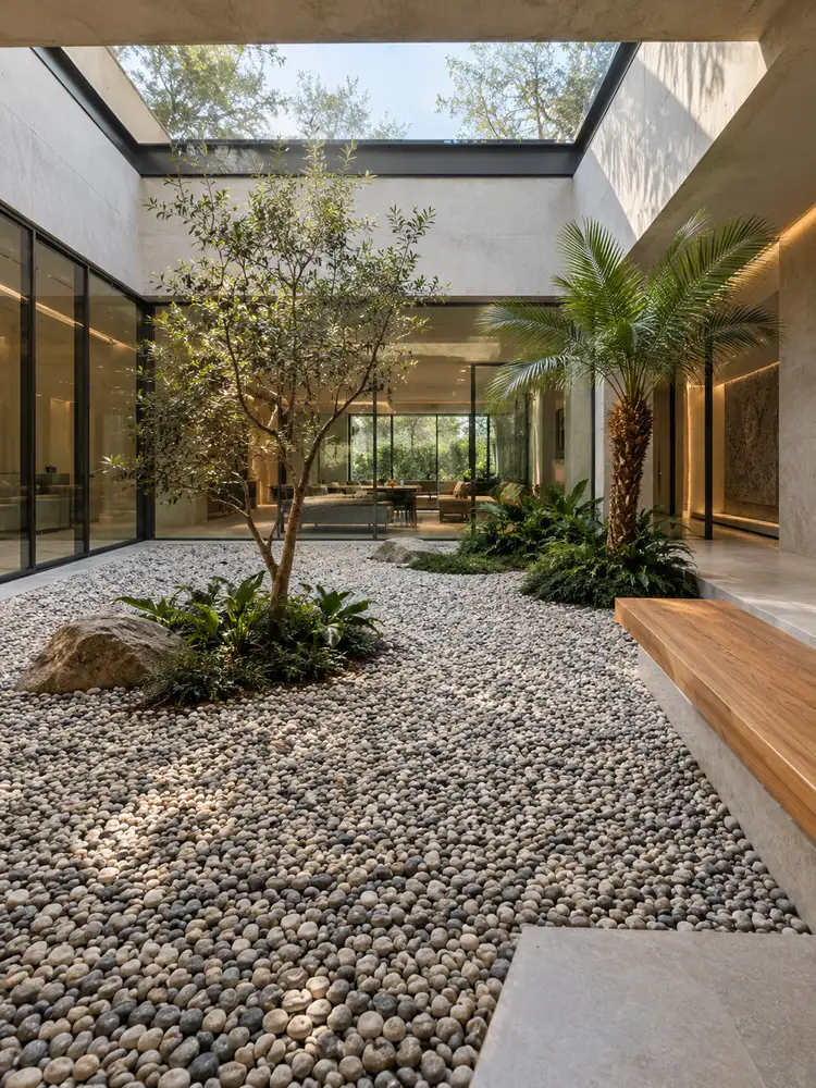 46 Beautiful Indoor Pebble Garden Ideas for Modern Homes - image 27