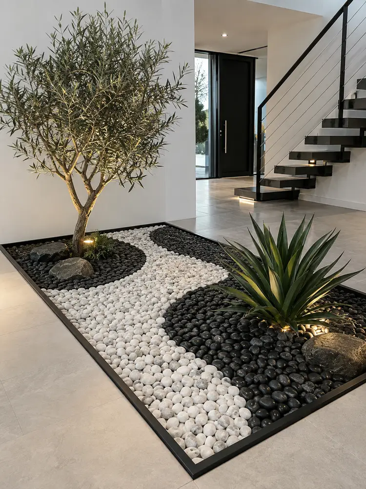 46 Beautiful Indoor Pebble Garden Ideas for Modern Homes - image 28