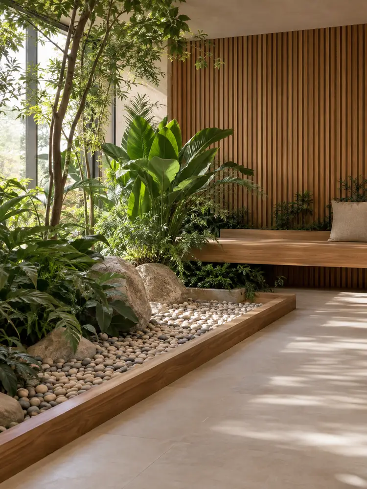 46 Beautiful Indoor Pebble Garden Ideas for Modern Homes - image 29