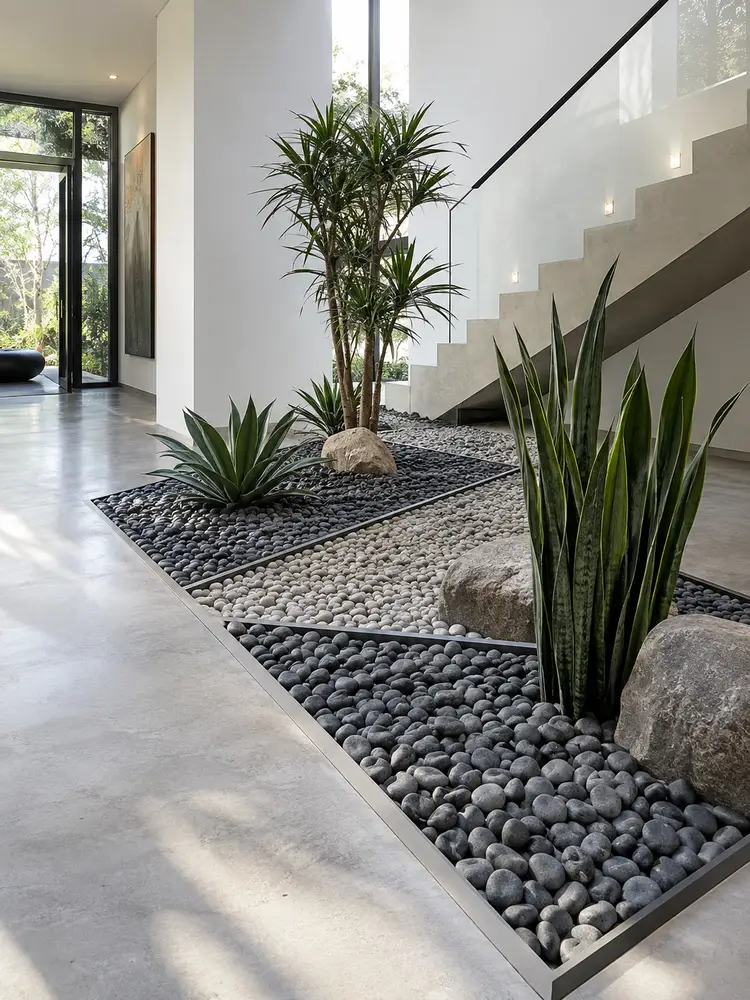 46 Beautiful Indoor Pebble Garden Ideas for Modern Homes - image 36