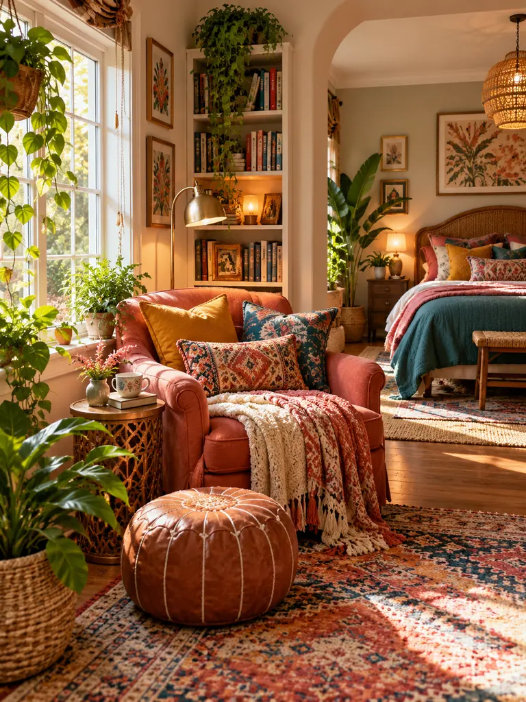 45 Boho Colorful Bedroom Ideas for a Vibrant Cozy Space - image 42