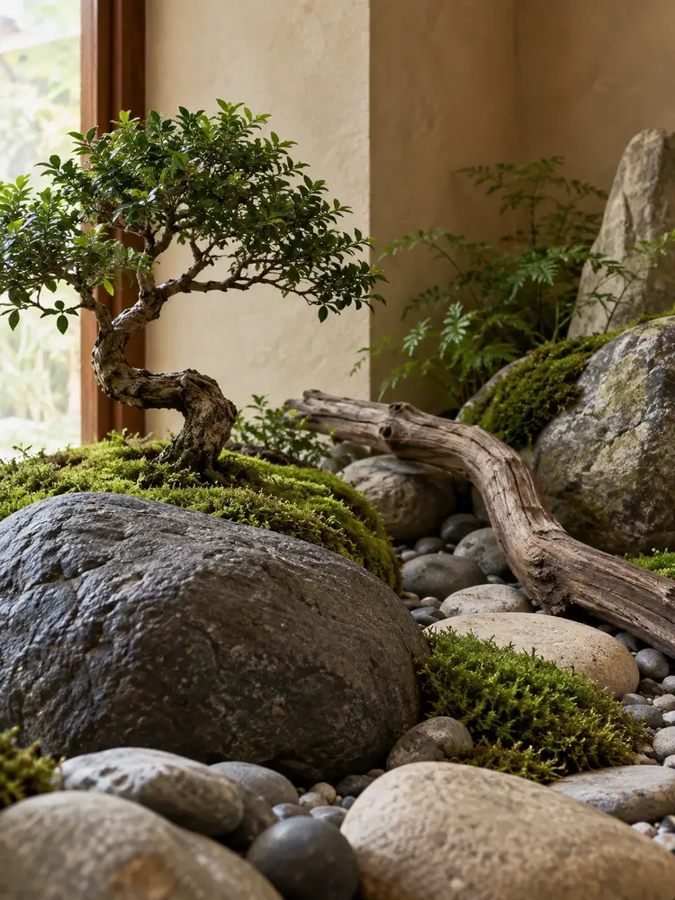 46 Beautiful Indoor Pebble Garden Ideas for Modern Homes - image 42