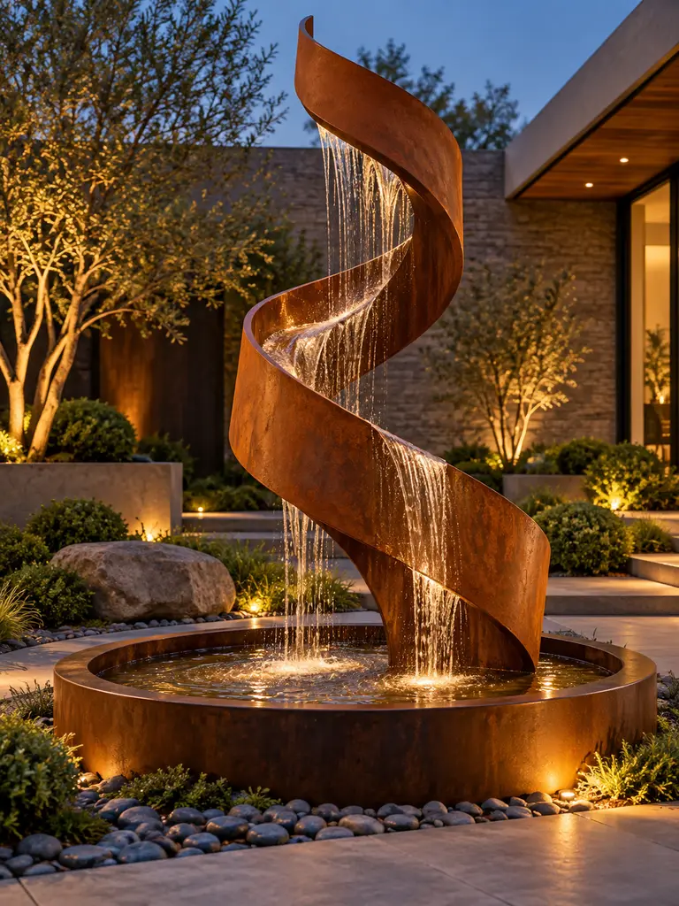 45 Beautiful Outdoor Waterfall Fountain Ideas for Gardens and Patios - image 44
