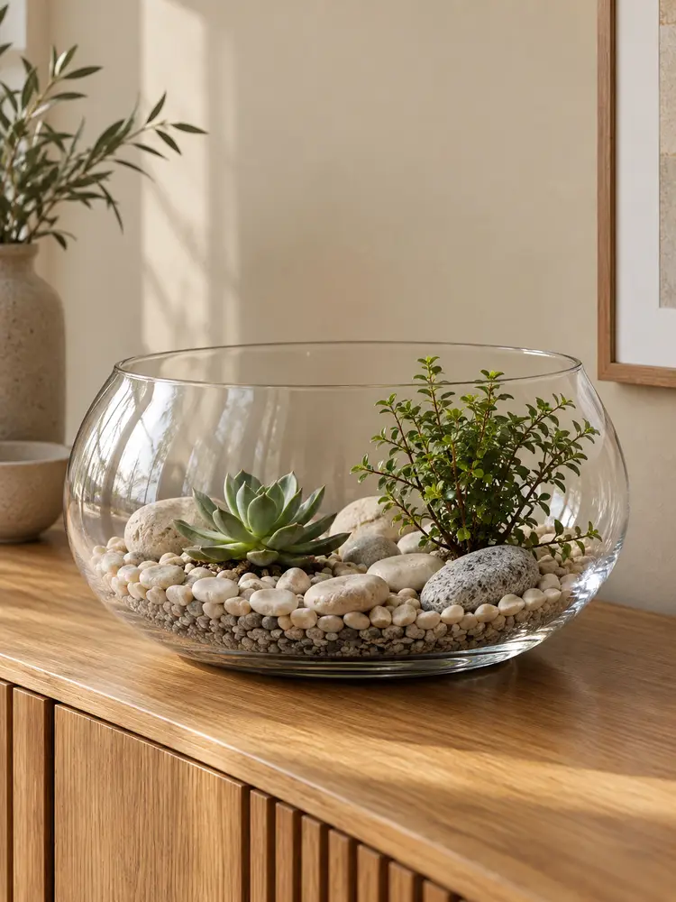 46 Beautiful Indoor Pebble Garden Ideas for Modern Homes - image 44