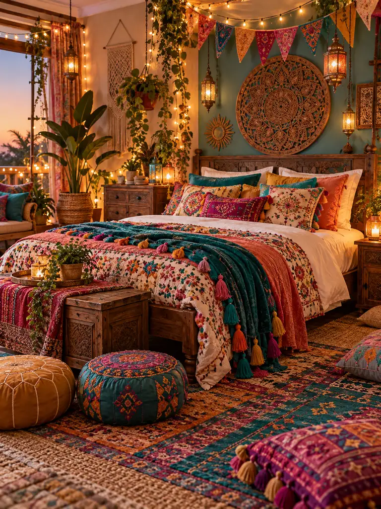 45 Boho Colorful Bedroom Ideas for a Vibrant Cozy Space - image 45