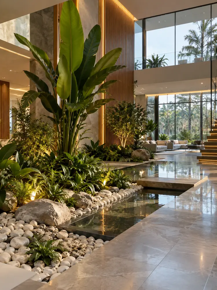 46 Beautiful Indoor Pebble Garden Ideas for Modern Homes - image 46