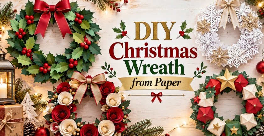 DIY Christmas wreath from paper