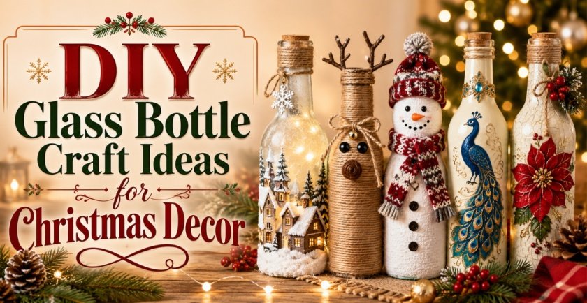DIY Glass Bottle Craft Ideas for Christmas Decor