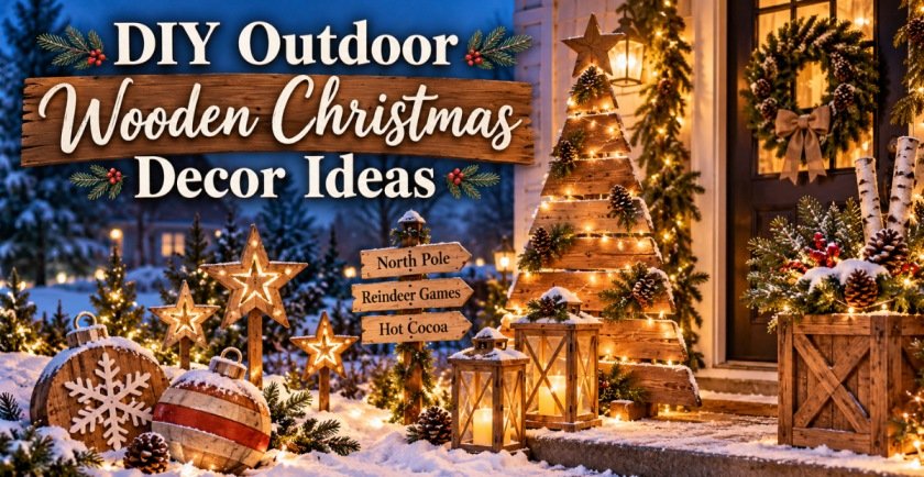 DIY Outdoor Wooden Christmas Decor Ideas