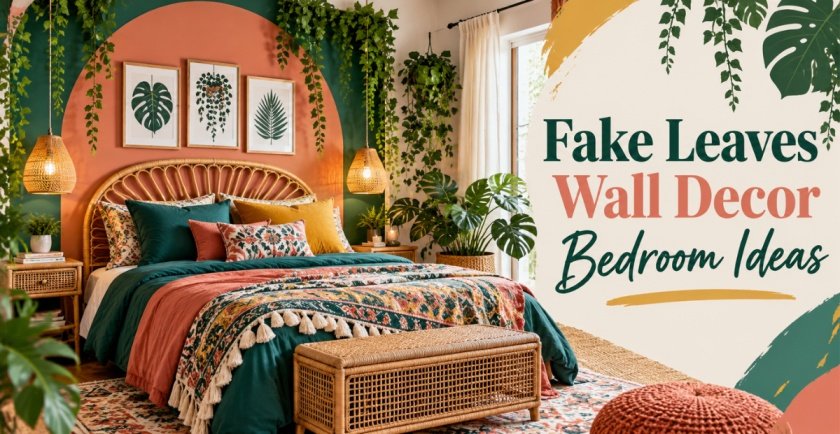 Fake Leaves Wall Decor Bedroom Ideas