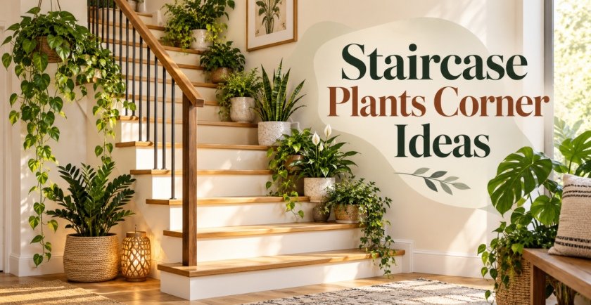 Staircase Plants Corner Ideas