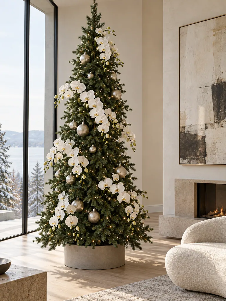 45 Modern Floral Christmas Tree Ideas for Chic and Stylish Holiday Decor - image 01