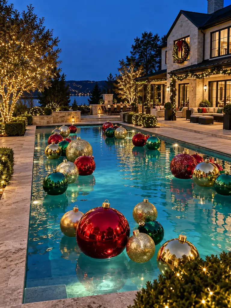 45 Gorgeous Outdoor Pool Christmas Decor Ideas for a Magical Holiday Backyard - image 01