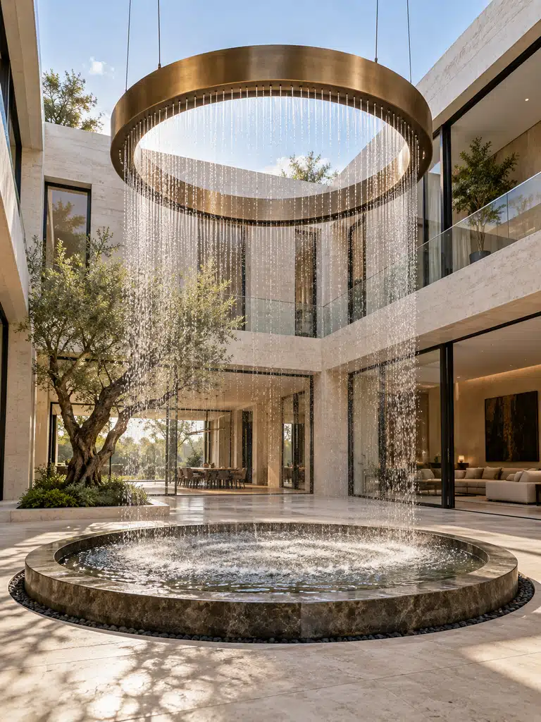 45 Inner Courtyard Design With Fountain Ideas for a Beautiful and Peaceful Home - image 01