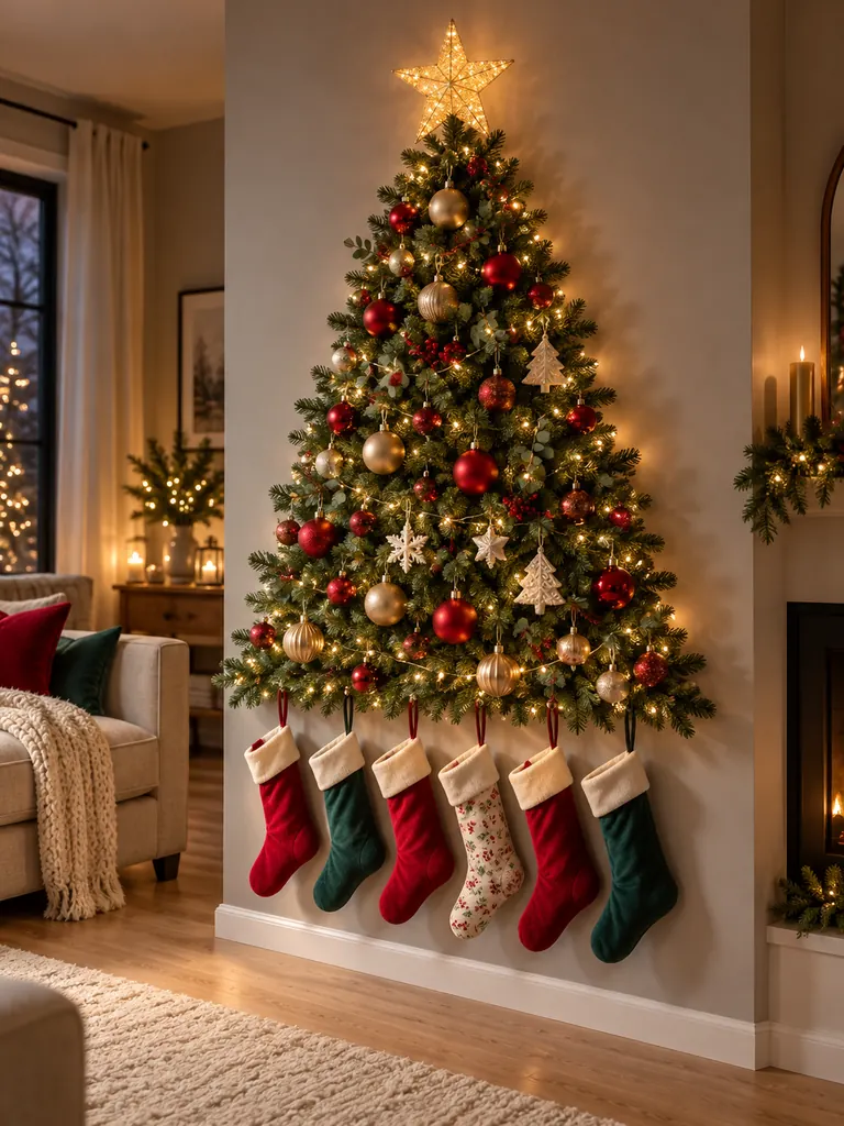 23 DIY Wall Christmas Tree Ideas That Save Space and Look Magical - image 01