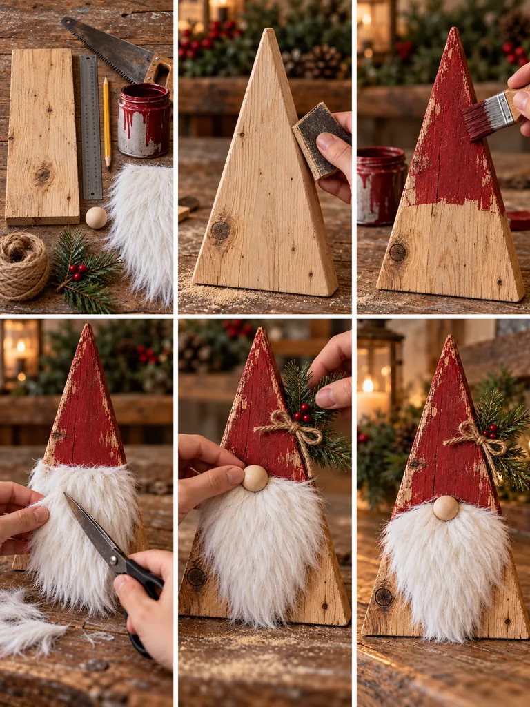 23 Creative DIY Wooden Christmas Gnomes for Festive Holiday Decorating - image 02