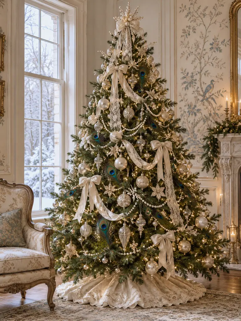 45 Unique Vintage Peacock Christmas Tree Ideas for a Grand Holiday Display - image 02