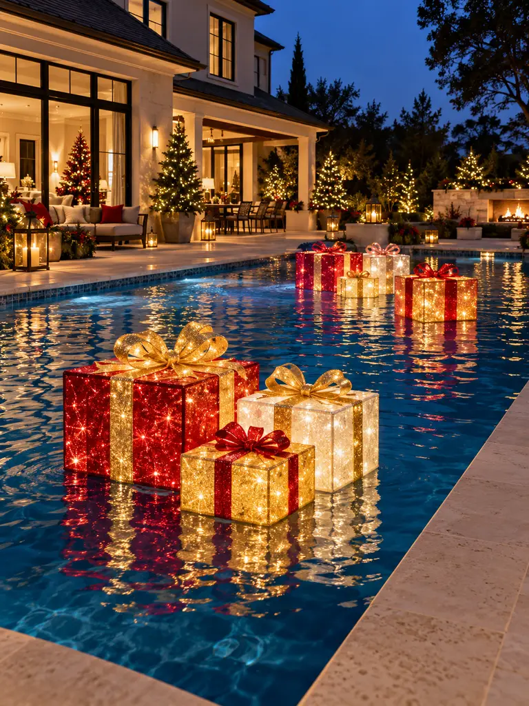 45 Gorgeous Outdoor Pool Christmas Decor Ideas for a Magical Holiday Backyard - image 02