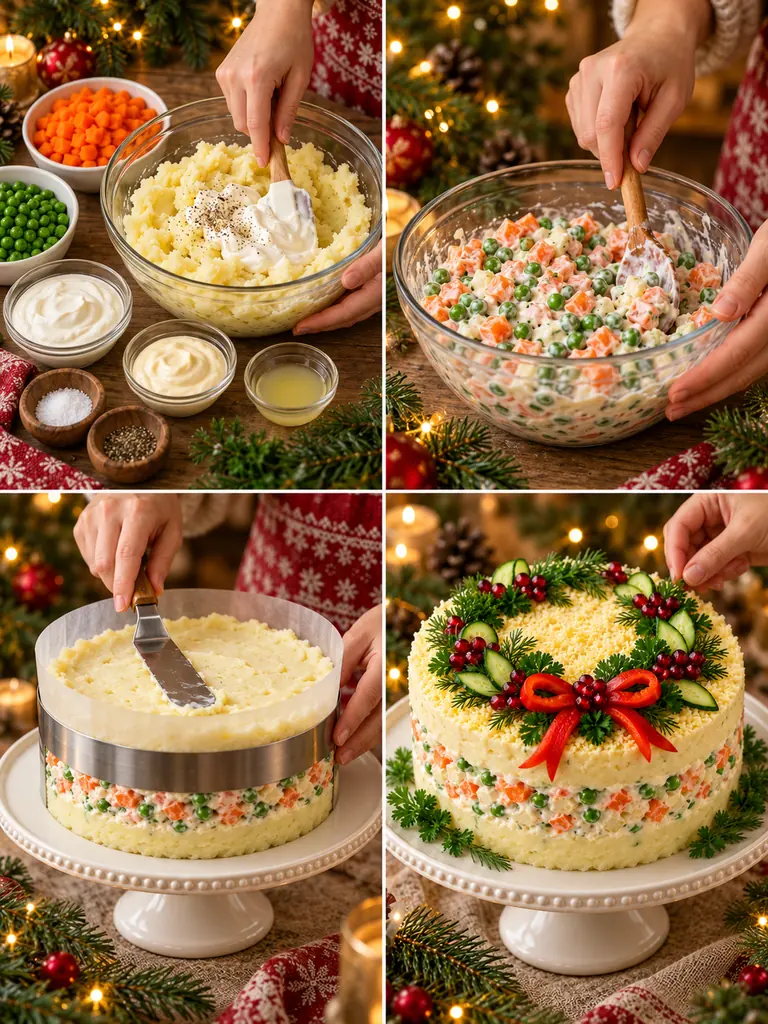 23 Festive Vegetarian Salad Cake Recipes for Christmas and Special Occasions - image 02